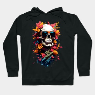 Illustration a Skull wearing trendy sunglasses Hoodie